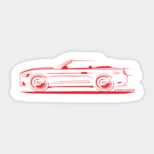 2015-2022 Mustang Convertible Red Sticker